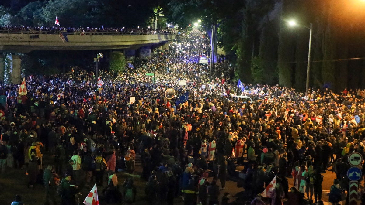 When ‘Russian law’ passed, Georgian protesters swarm capital