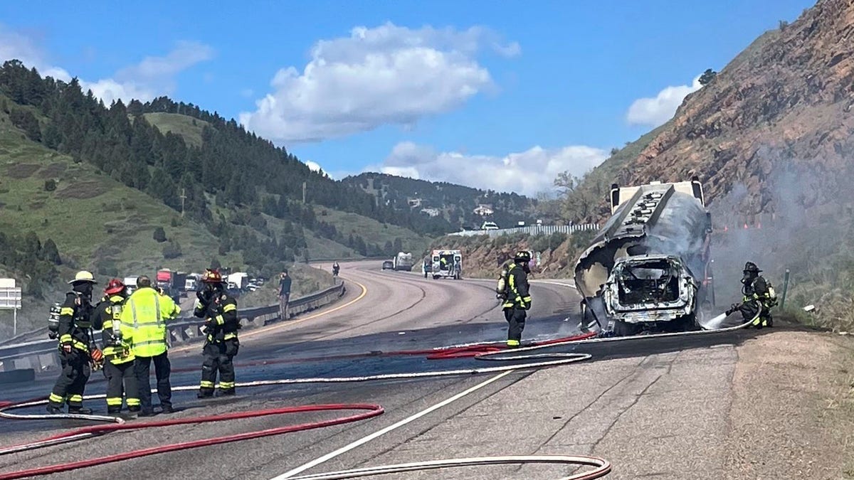 Colorado tanker truck erupts in flames, video shows, following Interstate-70 crash that left 1 dead