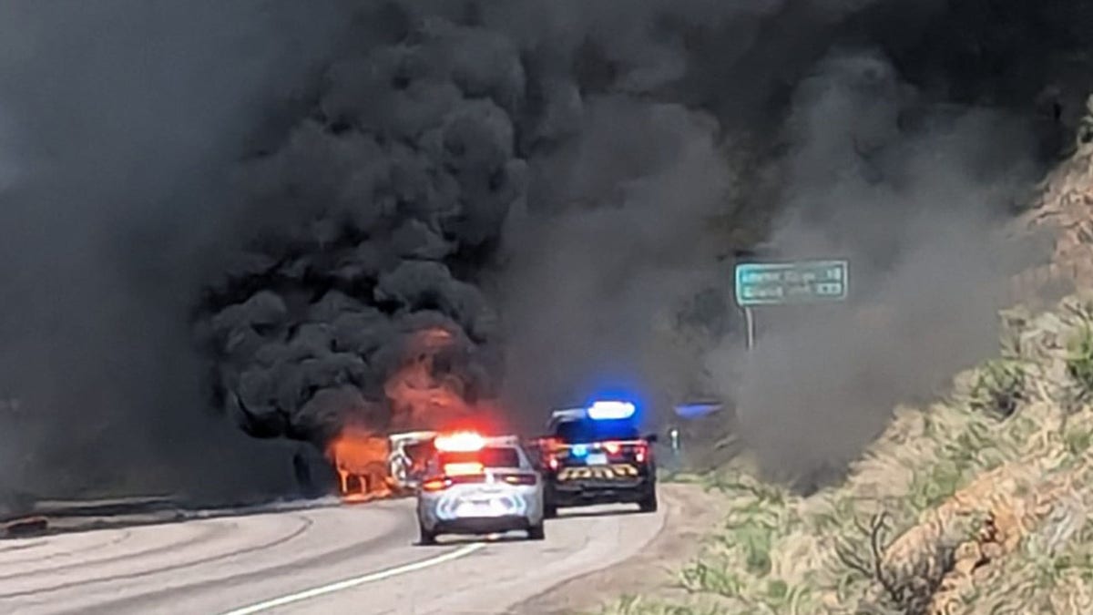 Colorado tanker truck erupts in flames, video shows, following Interstate-70 crash that left 1 dead