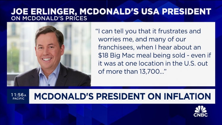 McDonald’s menu items cost 40% more than in 2019 on average, exec says