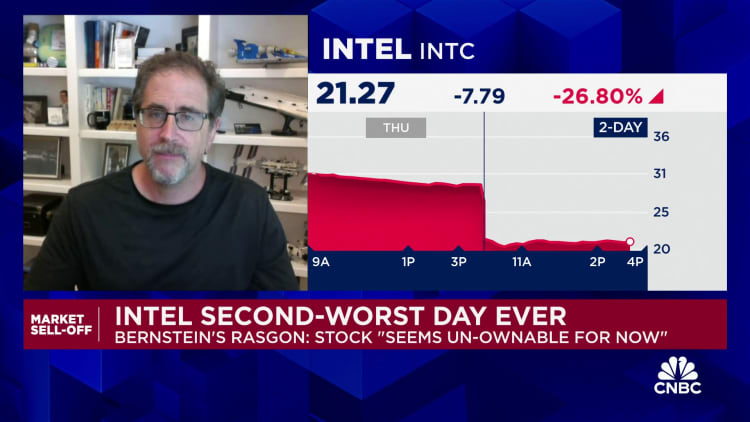 Tech stocks see steep three-week slump, led by Amazon, Intel