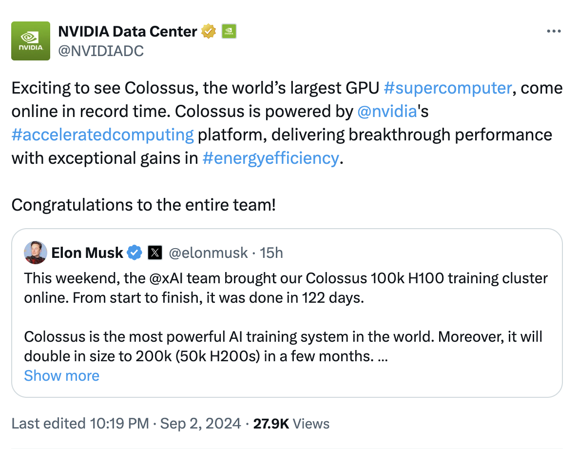 Elon Musk’s xAI Colossus goes online — and it really is colossal