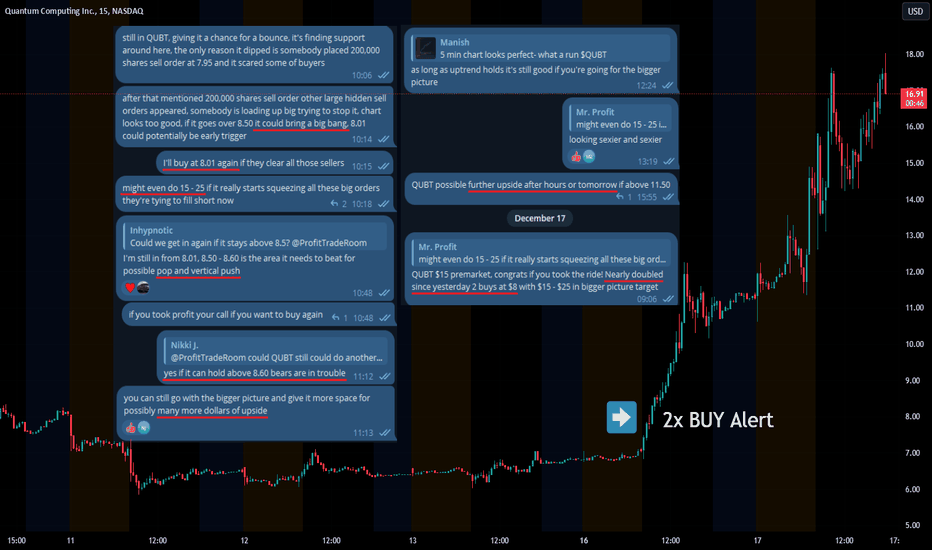 $8 TO $18 with 2 Buy Alerts saying $15 - $25 coming QUBT